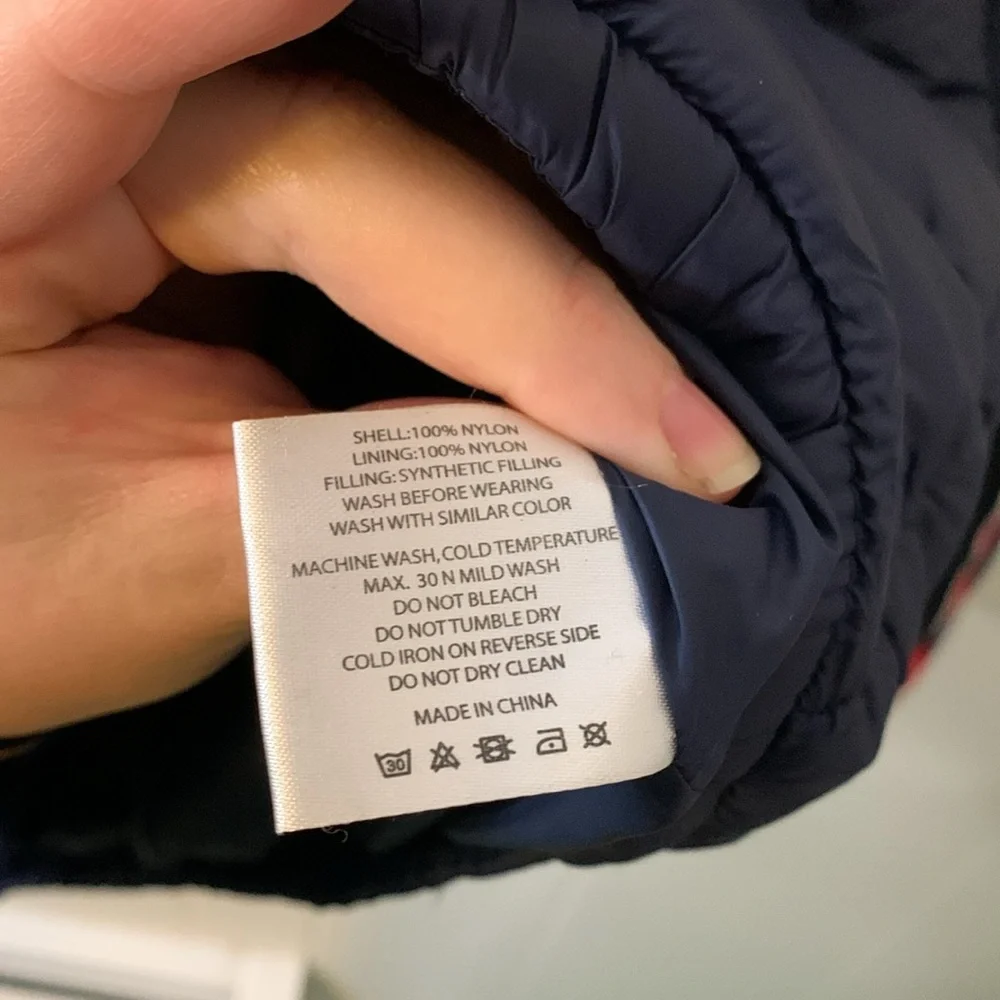 ZYIA Telluride Navy Stripe Puffy Coat Size Medium